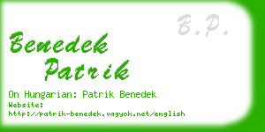 benedek patrik business card